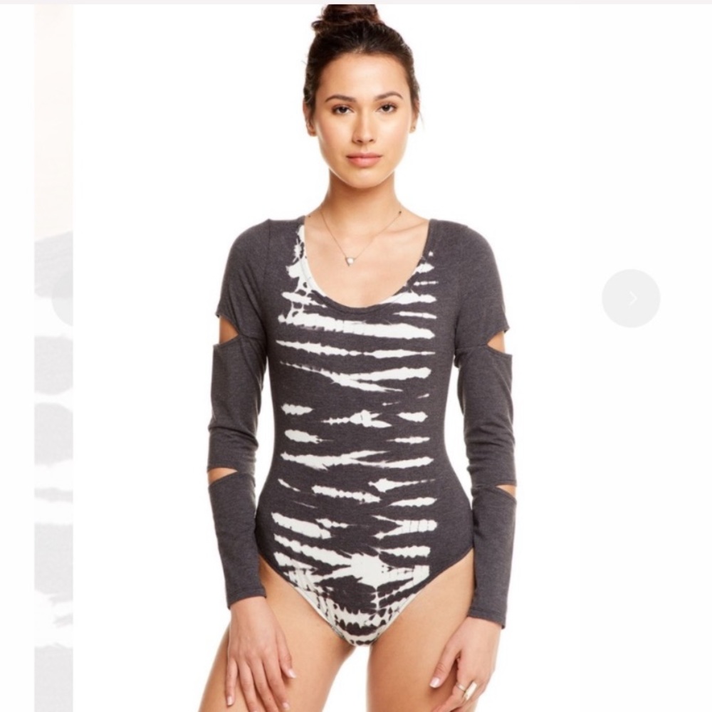 Chaser Tie Die Slit Arm Bodysuit